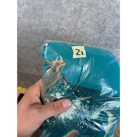 VINTAGE American Fishing Shirt Mens XL Blue Graphic Short Sleeve Tee Streetwear - Picture 6 of 6